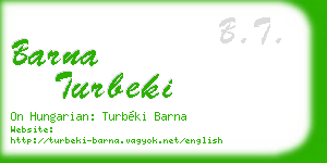 barna turbeki business card